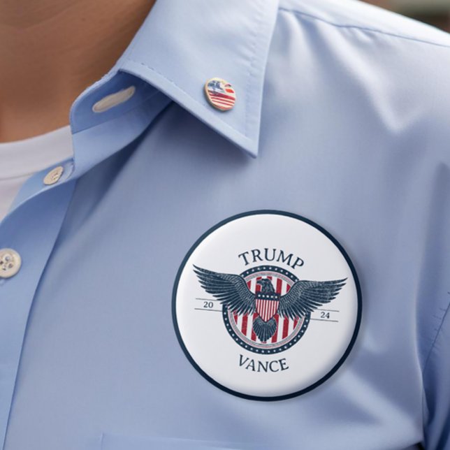Badge Rond 5 Cm Trump Vance 2024 Pour Le Président Pin (Trump Vance 2024 MAGA Button Pin)