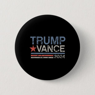 Badge Rond 5 Cm Trump Vance 2024 Retro Stripe Trump Jd Vance