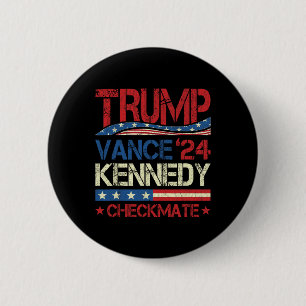 Badge Rond 5 Cm Trump Vance Kennedy Échec et mat Élection Républic