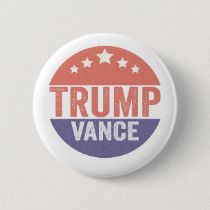 Badge Rond 5 Cm Trump Vance Républicain Élection Américaine Cadeau