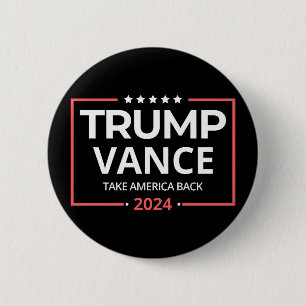 Badge Rond 5 Cm Trump Vance, Trump Vance 2024, Reprendre l'Amériqu