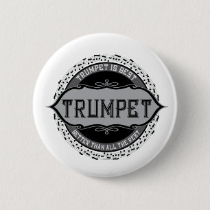 Badge Rond 5 Cm Trumpet Best Music Note Circle