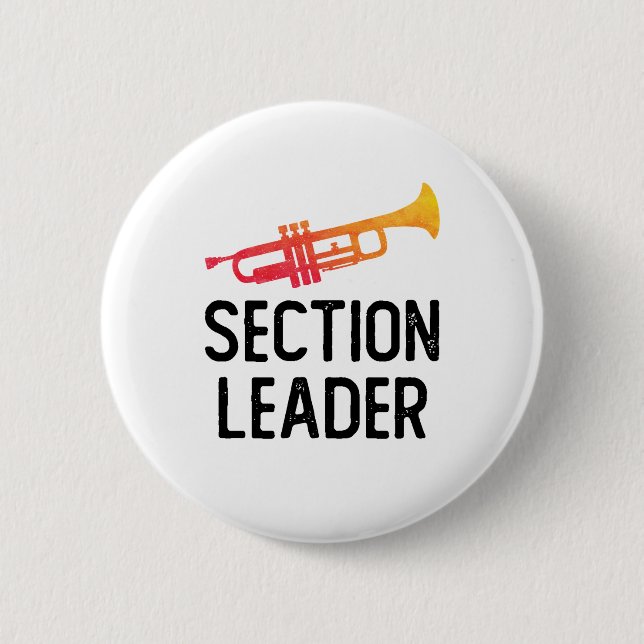 Badge Rond 5 Cm Trumpet Section Leader Bande de Marquage (Devant)