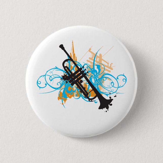 Badge Rond 5 Cm Trumpet urbain (Devant)