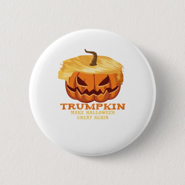 Badge Rond 5 Cm Trumpkin Funny Halloween Citrouille - Costume clas (Devant)