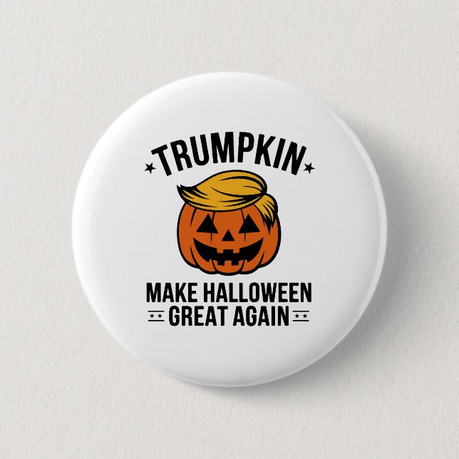 Badge Rond 5 Cm Trumpkin, Trump cadeau d'Halloween, Trumpkin (Devant)