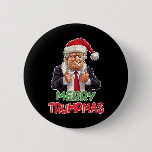 Badge Rond 5 Cm Trumpmas - Le Père Noël Donald Trump