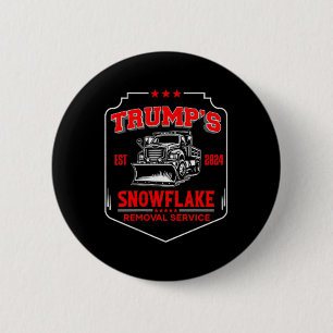 Badge Rond 5 Cm Trumps Snowflake Service d'enlèvement (2 Côté) Drô
