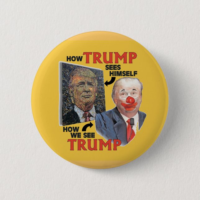Badge Rond 5 Cm Trumpy le clown (Devant)