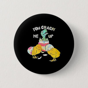 Badge Rond 5 Cm Tu M'Aimeras Dino Egg Drôle Pâques