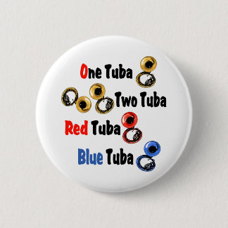 Badge Rond 5 Cm Tuba Bleu Rouge