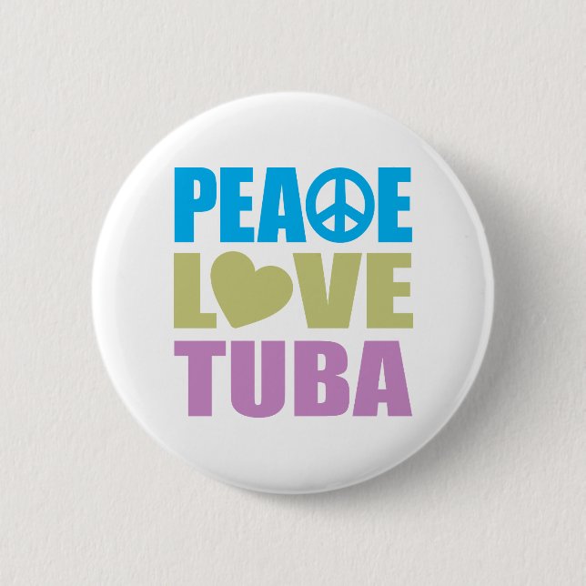 Badge Rond 5 Cm Tuba d'amour de paix (Devant)