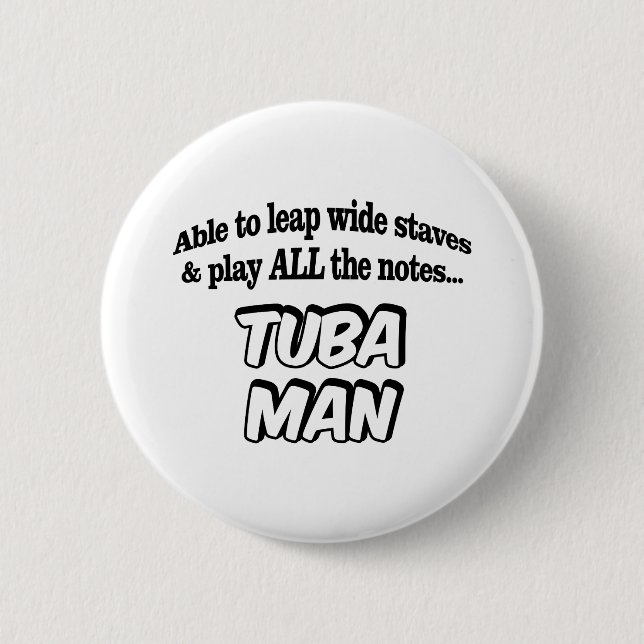 Badge Rond 5 Cm Tuba Man - Music Superhero (Devant)