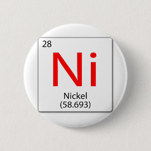Badge Rond 5 Cm Tuile d'élément chimique. Ni Nickel