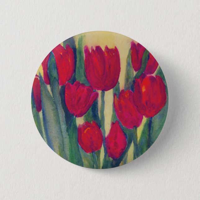 Badge Rond 5 Cm Tulipes rouges (Devant)