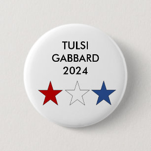 Badge Rond 5 Cm Tulsi Gabbard pour le Bouton du Président 2024