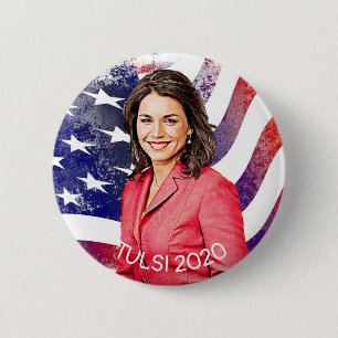 Badge Rond 5 Cm Tulsi Gabbard pour l'élection présidentielle 2020