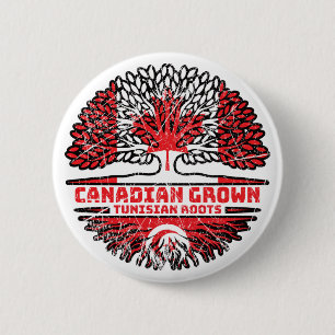 Badge Rond 5 Cm Tunisie Drapeau des racines d'arbre du Canada tuni