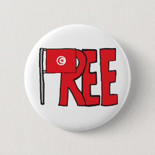 Badge Rond 5 Cm Tunisie libre