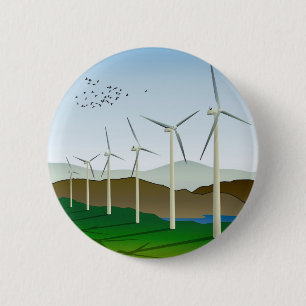Badge Rond 5 Cm Turbines éoliennes