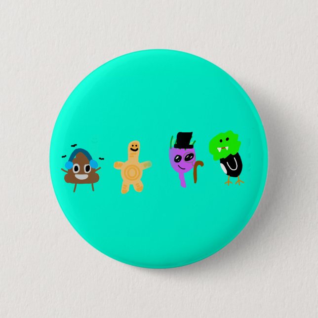 Badge Rond 5 Cm Turnius Turquoise (Devant)