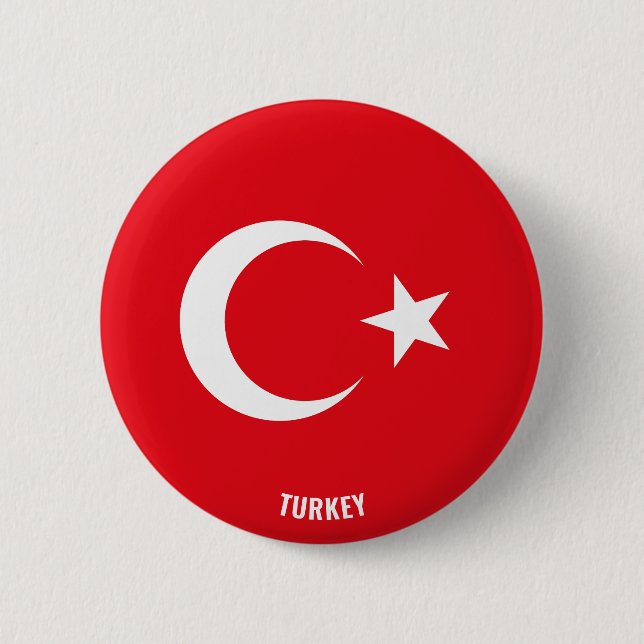Badge Rond 5 Cm Turquie Drapeau charmant patriotique (Devant)