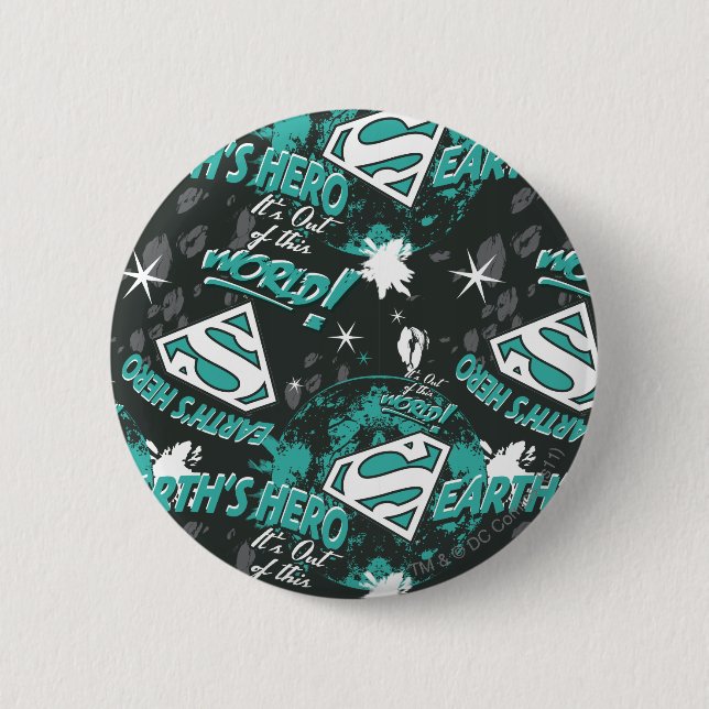 Badge Rond 5 Cm Turquoise - Héros de la Terre (Devant)