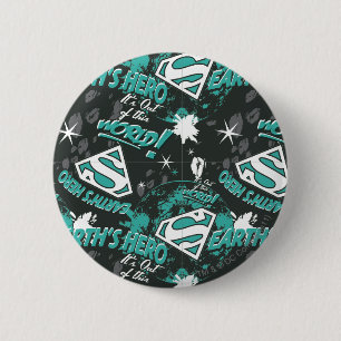 Badge Rond 5 Cm Turquoise - Héros de la Terre