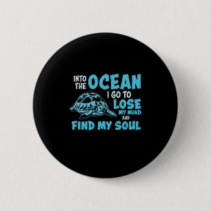 Badge Rond 5 Cm Turtle Lover   Dans L'Océan