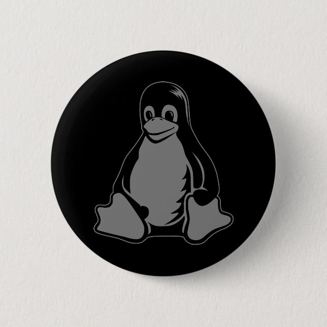 Badge Rond 5 Cm Tux Penguin - (Linux, Open Source, Copyleft, FSF) (Devant)