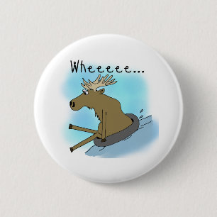 Badge Rond 5 Cm Tuyauterie de neige d'orignaux