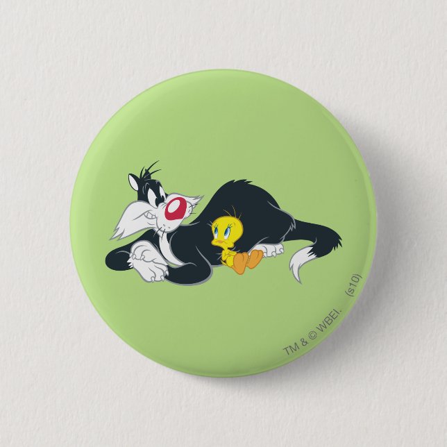 Badge Rond 5 Cm TWEETY™ En action Pose 14 (Devant)