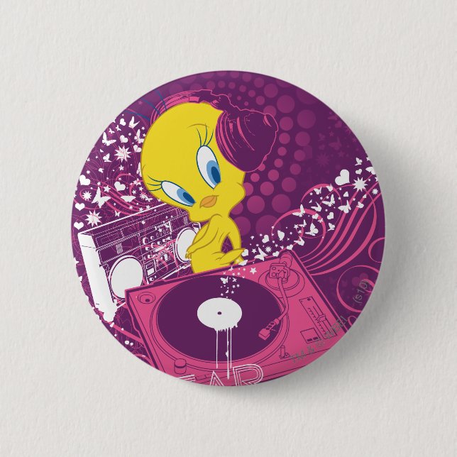 Badge Rond 5 Cm TWEETY™ "Entendre Le BRAS" (Devant)