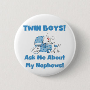 Badge Rond 5 Cm Twin Boys Demandez Mon Nephew