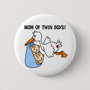 Badge Rond 5 Cm Twin Boys Maman-Stork Tshirts et cadeaux