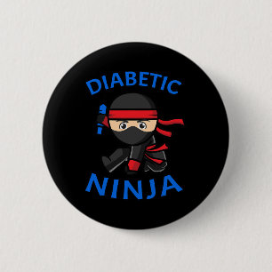 Badge Rond 5 Cm Type 1 Sensibilisation au diabète Ninja diabétique