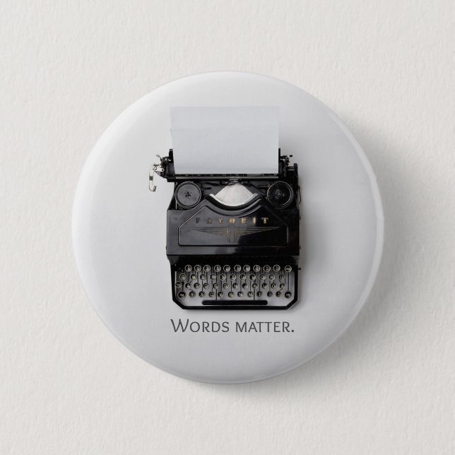 Badge Rond 5 Cm Typographe de mots importants (Devant)