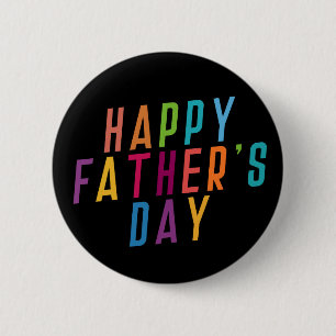 Badge Rond 5 Cm Typographie de Fête des pères simple et heureuse