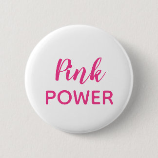 Badge Rond 5 Cm Typographie de puissance rose