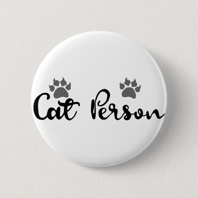 Badge Rond 5 Cm Typographie d'une personne de chat (Devant)