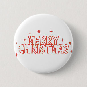 Badge Rond 5 Cm Typographie Rétro Joyeux Noël