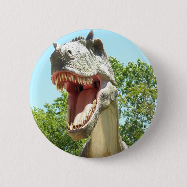 Badge Rond 5 Cm Tyrannosaurus T-Rex Dinosaur (Devant)