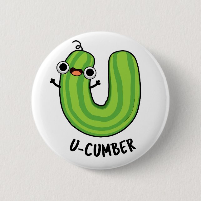 Badge Rond 5 Cm U-cumber Funny Concomber Pun (Devant)