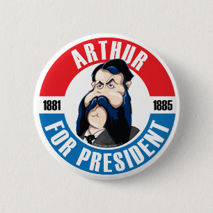 Badge Rond 5 Cm U.S. Les Présidents Campaign Button : #21 Arthur