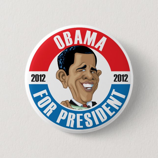 Badge Rond 5 Cm U.S. Les Présidents Campaign Button : #44 Obama (Devant)