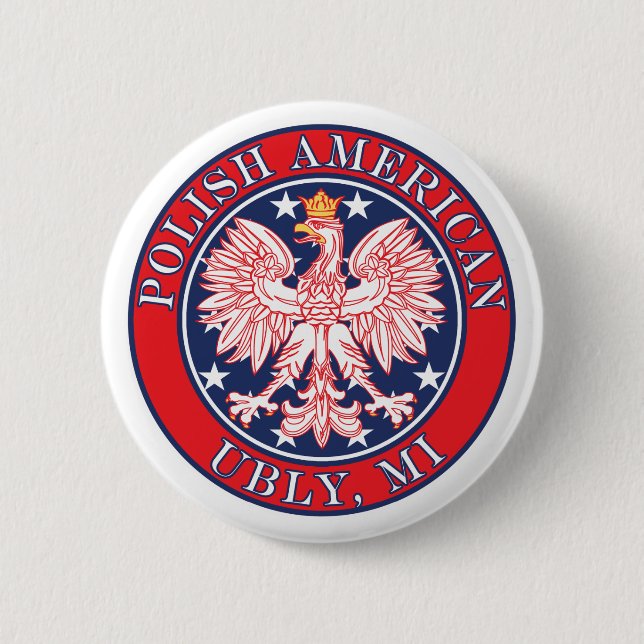 Badge Rond 5 Cm Ubly Michigan polonais (Devant)