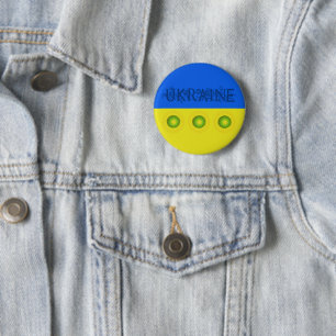 Badge Rond 5 Cm Ukraine Drapeau avec des tournesols