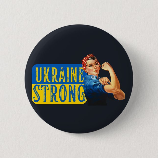 Badge Rond 5 Cm Ukraine Rosie forte le Riveter (Devant)