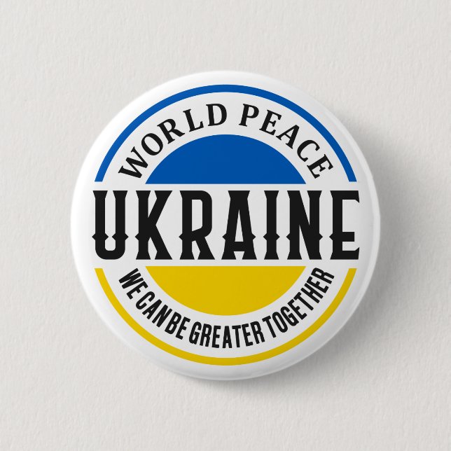 Badge Rond 5 Cm Ukraine Russie Guerre Liberté Paix  (Devant)