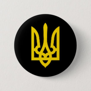 Badge Rond 5 Cm Ukraine Zelensky Trident ukrainien Armoiries Ze